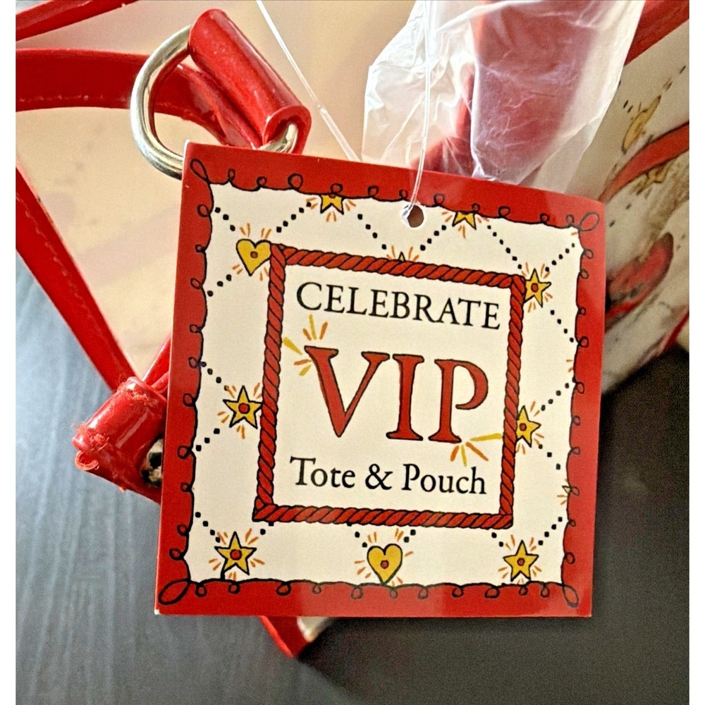 Brighton VIP Celebrate Plastic Tote & Zip Pouch Red Heart Clear Handbag Set NEW - Picture 9 of 12